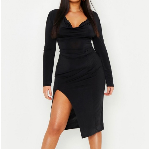 Boohoo Dresses & Skirts - Boohoo NEW Slinky Ruched Midi Dress size US 18 A24